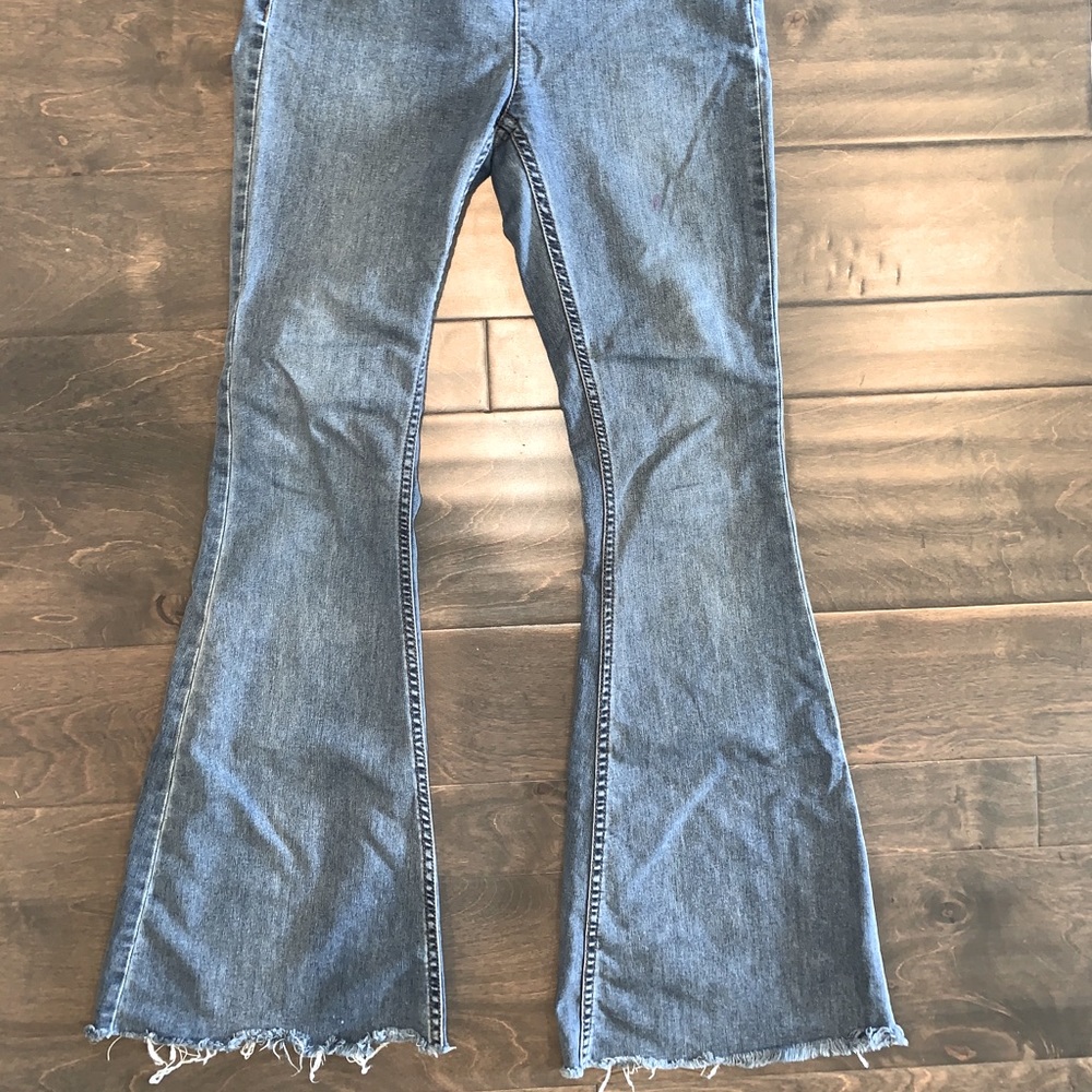 Free People Penny Pull-On Flare Denim Jeans